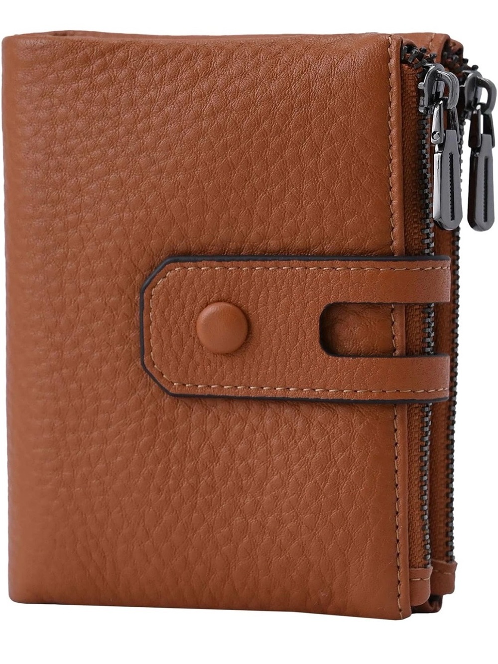 Women's Brown Leather double zipper NWT small wallet